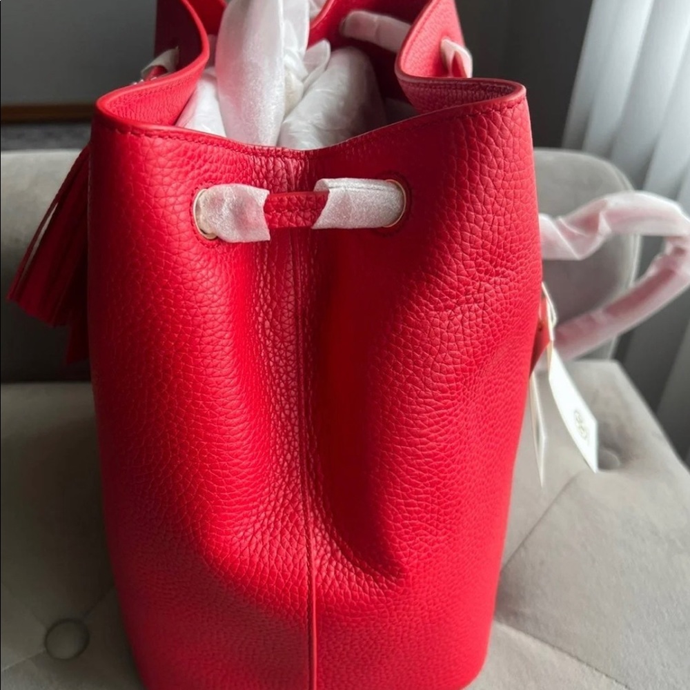NWT “Tory Burch” Liberty Red Thea Satchel Handbag - Picture 4 of 5
